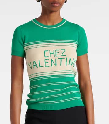 Chez Valentino striped cotton top | Valentino