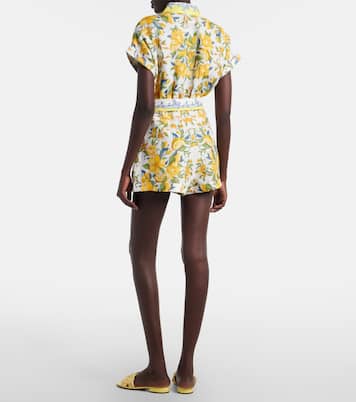 Bedruckter Playsuit aus Leinen | Farm Rio