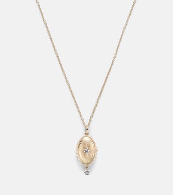 9kt gold locket necklace with diamonds | Persée