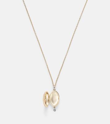 9kt gold locket necklace with diamonds | Persée