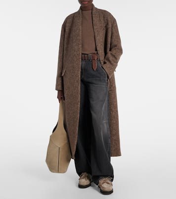 Monili shearling-trimmed suede boat shoes | Brunello Cucinelli