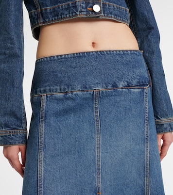 Mid-rise denim midi skirt | Alaïa