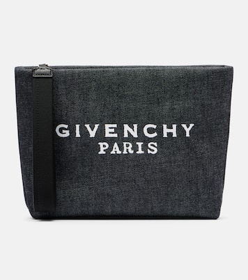 Logo cotton denim pouch | Givenchy