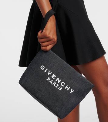Logo cotton denim pouch | Givenchy