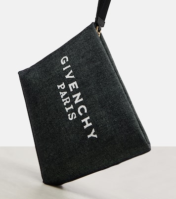 Logo cotton denim pouch | Givenchy