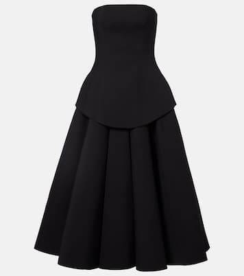 Ada strapless crêpe midi dress | Solace London