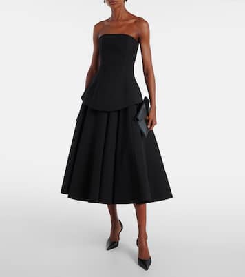 Ada strapless crêpe midi dress | Solace London