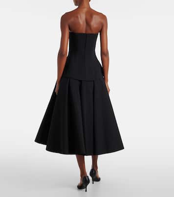 Ada strapless crêpe midi dress | Solace London