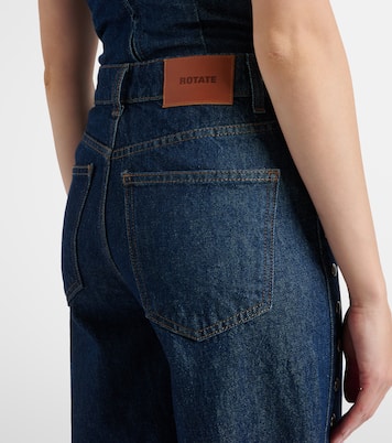 Jean droit asymétrique à taille haute | Rotate