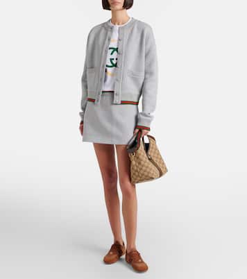 Web Stripe cotton-blend jersey cardigan | Gucci