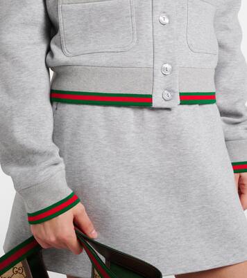 Web Stripe cotton-blend jersey cardigan | Gucci