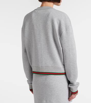 Web Stripe cotton-blend jersey cardigan | Gucci