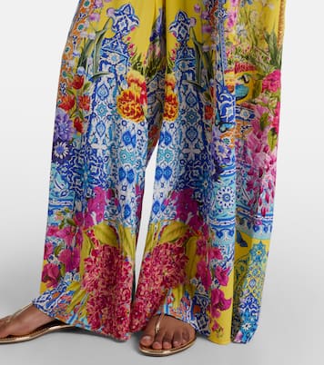 Embellished halterneck silk crêpe jumpsuit | Camilla