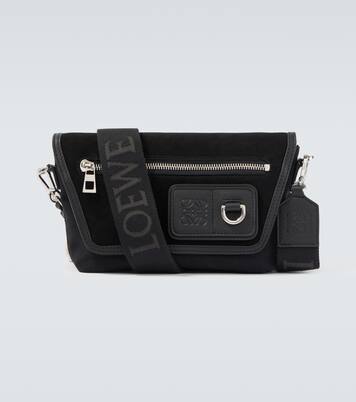 Flex Mini canvas and suede messenger bag | Loewe