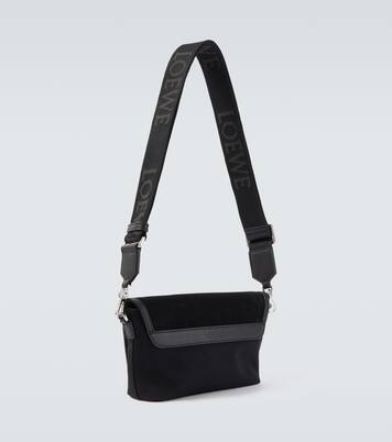 Flex Mini canvas and suede messenger bag | Loewe