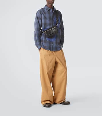 Flex Mini canvas and suede messenger bag | Loewe