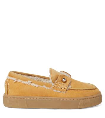 Chambelikid shearling-lined suede loafers | Christian Louboutin Kids