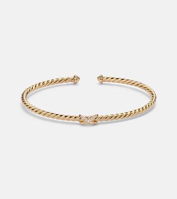 Cablespira® Flex X Micro 18kt gold (750/1000) bracelet with diamonds | David Yurman