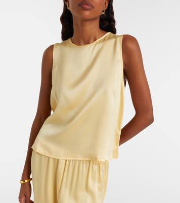 Sofia silk charmeuse tank top | Asceno