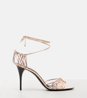 Sandalen Babylone 90 aus Metallic-Leder | Saint Laurent