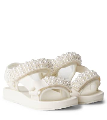 Faux pearl-embellished sandals | Monnalisa