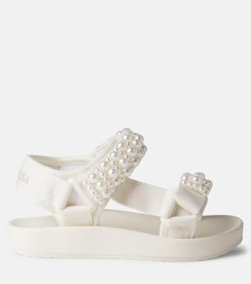 Faux pearl-embellished sandals | Monnalisa