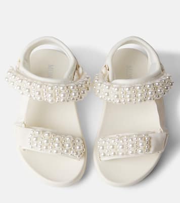 Faux pearl-embellished sandals | Monnalisa