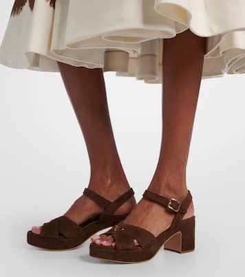 Suede platform sandals | Prada