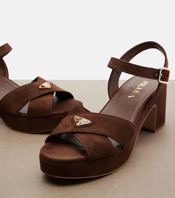 Suede platform sandals | Prada