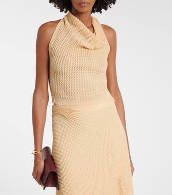 Crop top en mezcla de algodón drapeado | Victoria Beckham