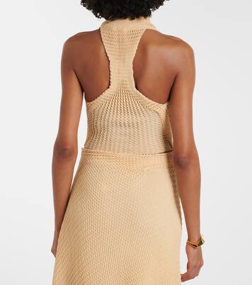 Crop top en mezcla de algodón drapeado | Victoria Beckham