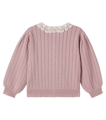 Cardigan Adelia aus Baumwolle mit Spitze | C'era Una Volta