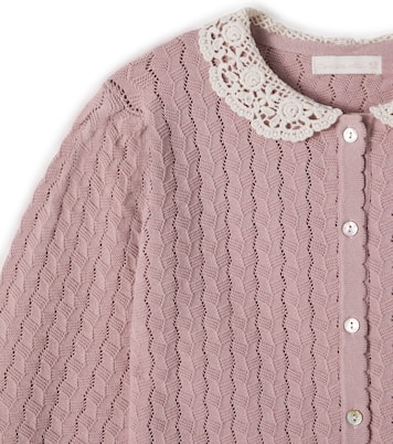 Cardigan Adelia aus Baumwolle mit Spitze | C'era Una Volta