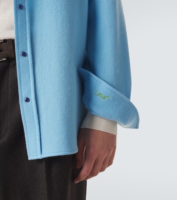 Blue Lagoon cashmere shirt with lapis lazuli | God's True Cashmere