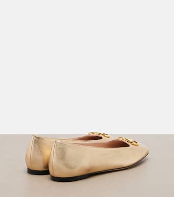 Ballerinas VLogo aus Metallic-Leder | Valentino Garavani
