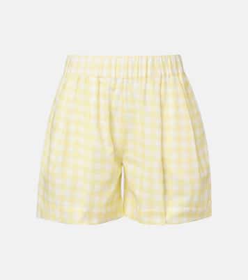 Shorts in lino e cotone a quadri | Asceno