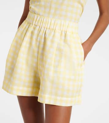 Shorts in lino e cotone a quadri | Asceno