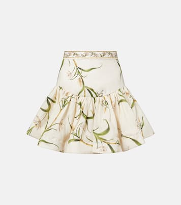 Jacarina printed linen miniskirt | Agua by Agua Bendita