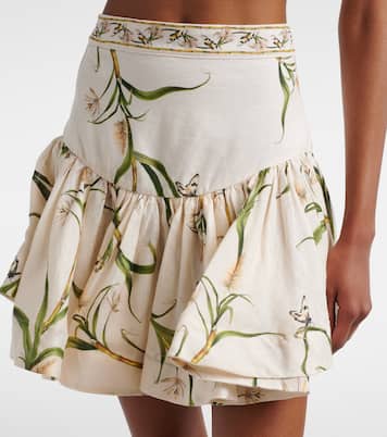 Jacarina printed linen miniskirt | Agua by Agua Bendita