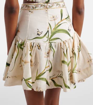 Jacarina printed linen miniskirt | Agua by Agua Bendita