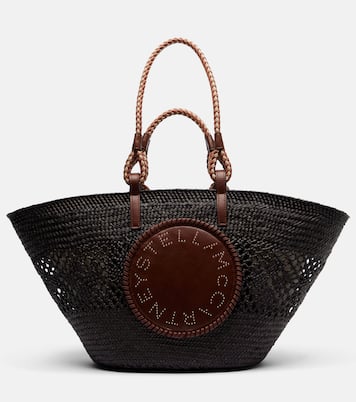 Logo Large raffia basket bag | Stella McCartney