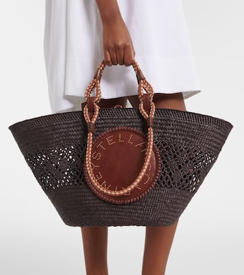 Logo Large raffia basket bag | Stella McCartney