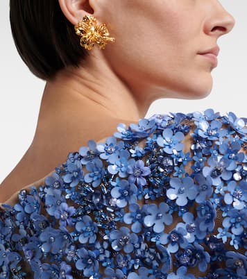 Hibiscus clip-on earrings | Oscar de la Renta
