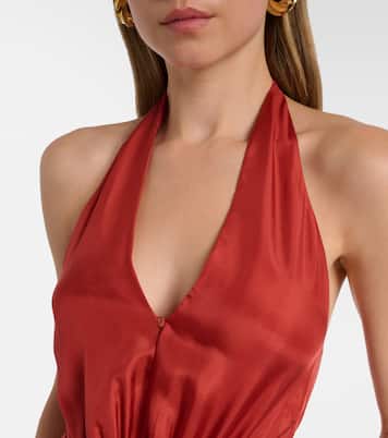 Indra cutout draped silk maxi dress | Zimmermann