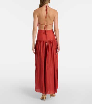 Indra cutout draped silk maxi dress | Zimmermann