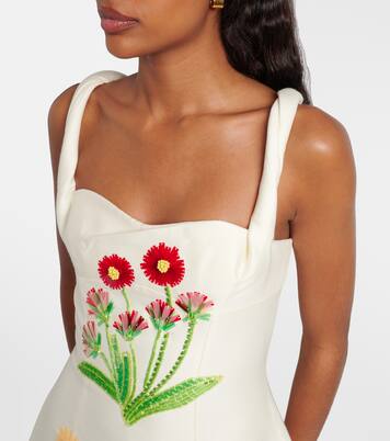 Beatrice embellished wool and silk midi dress | Leo Lin