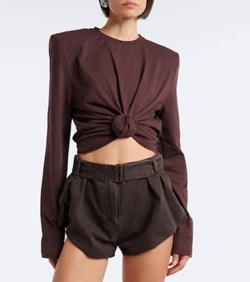 Cotton blend Jersey Crop Top In Brown Magda Butrym Mytheresa cotton-blend-jersey-crop-top-in-brown-magda-butrym-mytheresa
