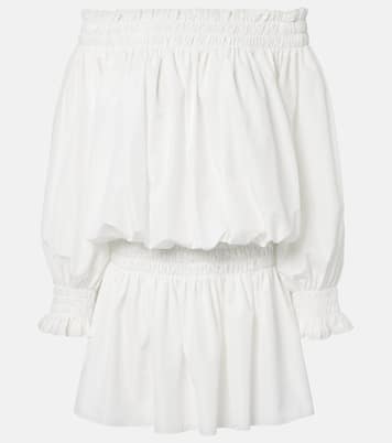 Off-shoulder smocked jersey minidress | Norma Kamali