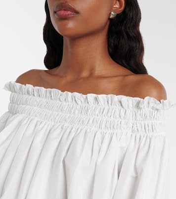 Off-shoulder smocked jersey minidress | Norma Kamali