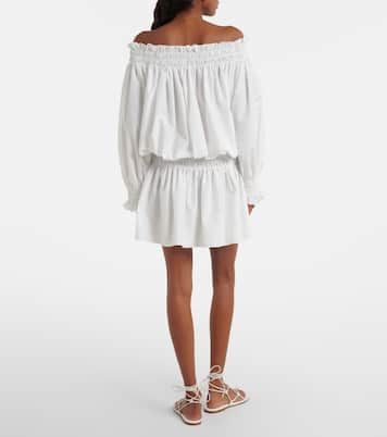 Off-shoulder smocked jersey minidress | Norma Kamali